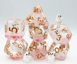 Pink Polar Bear RPG Dice Set